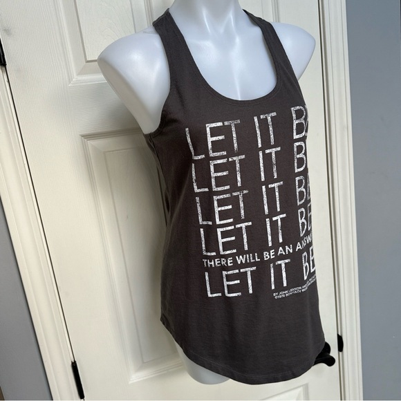 Vintage Concert Tees JOHN LENNON Let It Be Racerback Gray Tank Top sz L - Picture 3 of 6